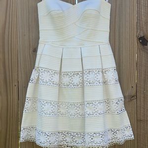 SOLD Strapless Ivory Juniors Fit-and-Flare Dress